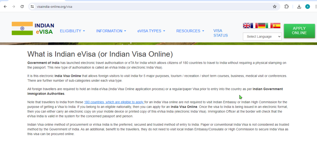 For USA, EUROPEAN and INDIAN CITIZENS – INDIAN ELECTRONIC V